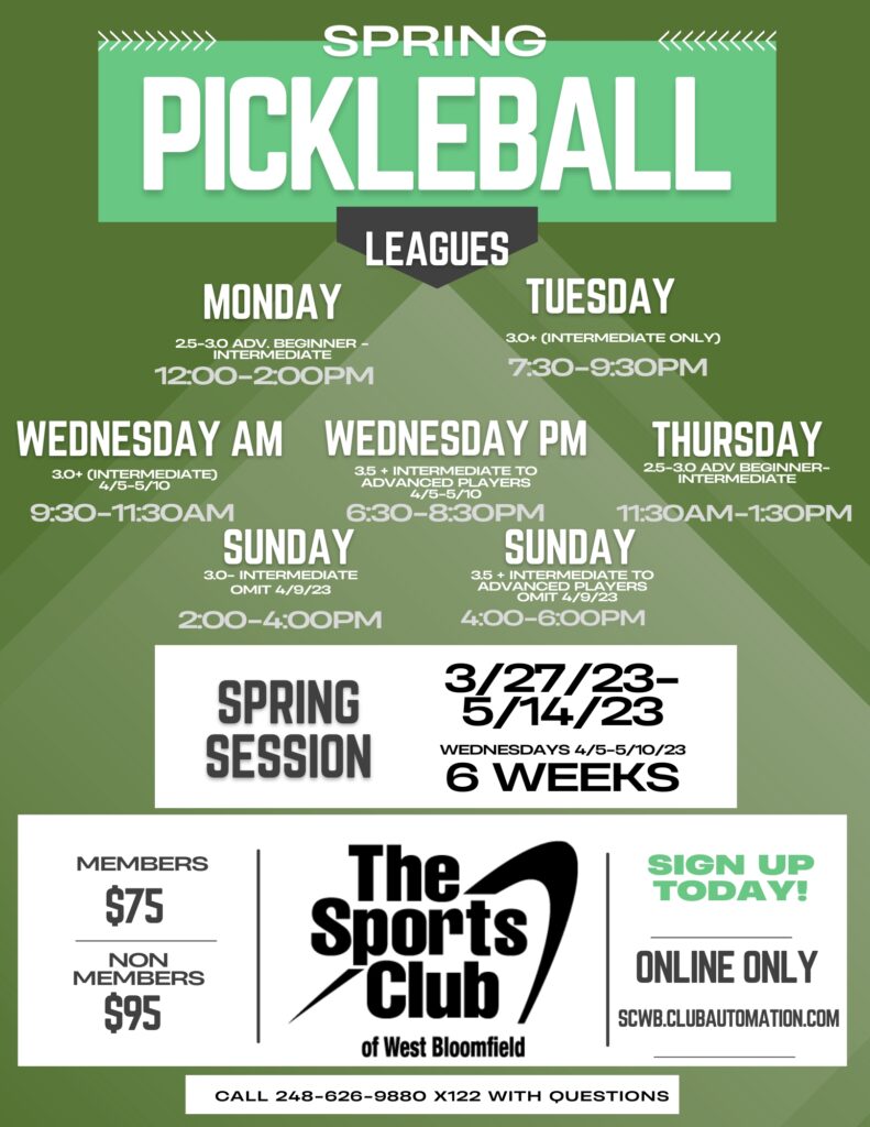 spring pickleball league info