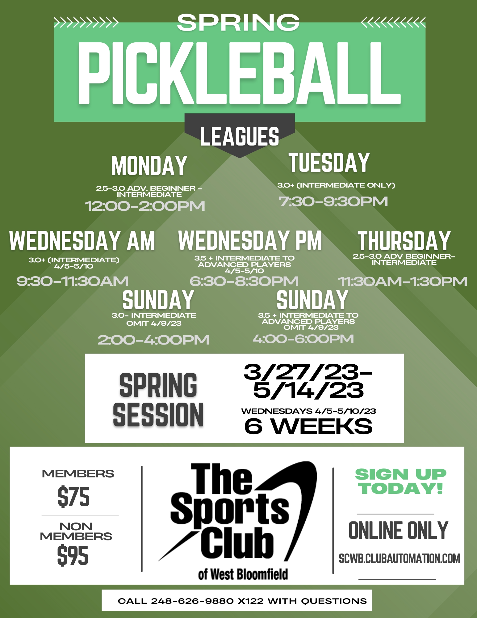 Pickleball The Sports Club of West Bloomfield