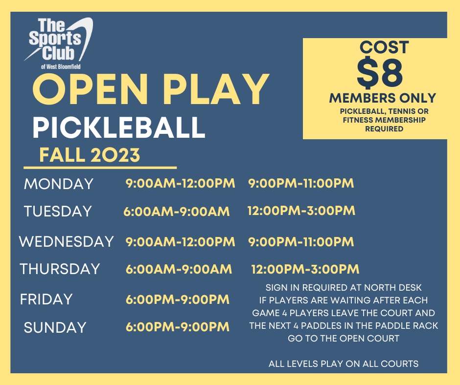 fall pickleball schedule