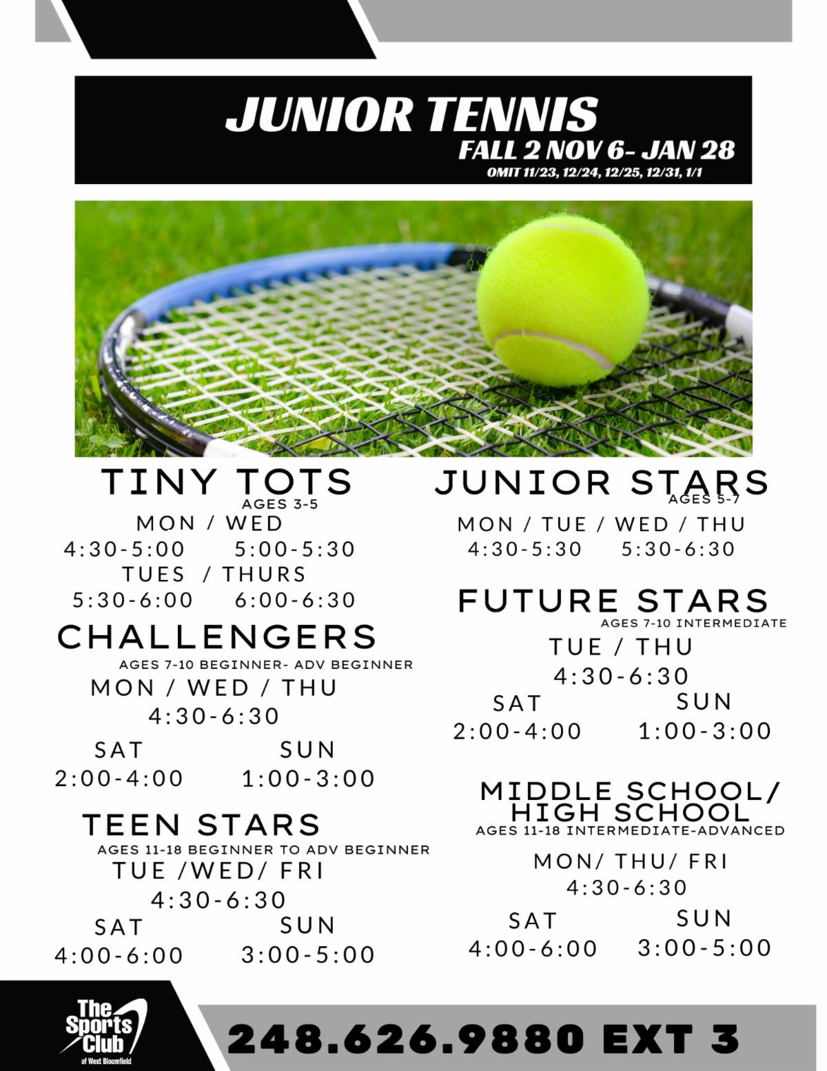 Junior Tennis - The Sports Club of West Bloomfield