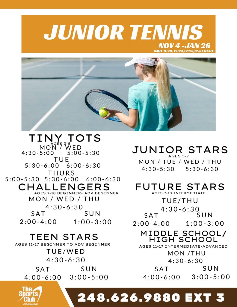 Junior Tennis - The Sports Club of West Bloomfield